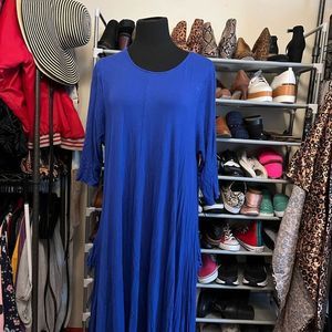 3/4 Sleeve Loose Maxi Dress w/ Pockets